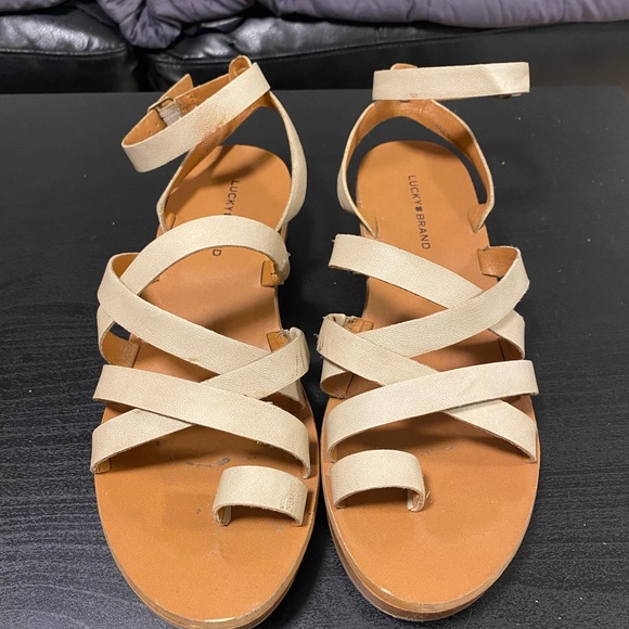 Lucky brand strappy wedges lightly worn - Picture 6 of 7